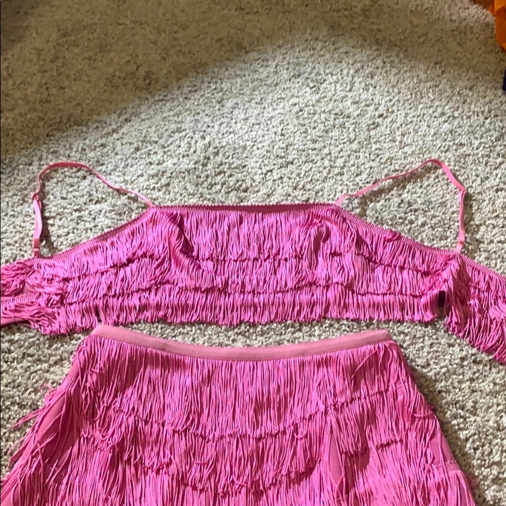 White Fox Fringe Two Piece